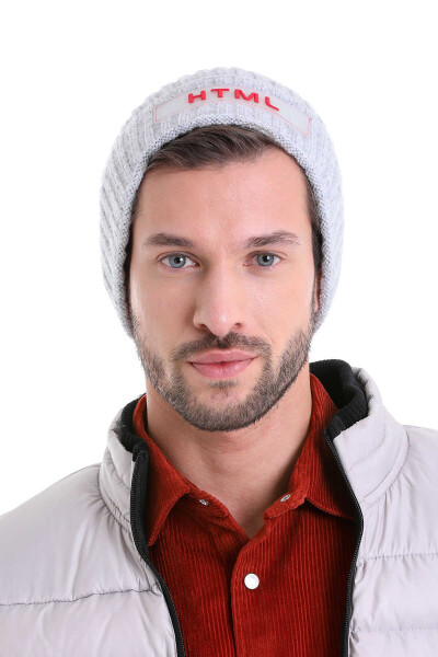 Gri Pamuklu Örgü Bere - 1