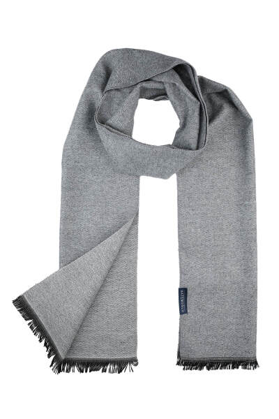 A.Gri - Bej Çift Taraflı Atkı - 2