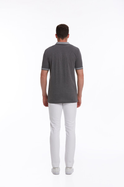 Antrasit Regular Fit 100% Pamuk Polo Yaka Tişört - 7