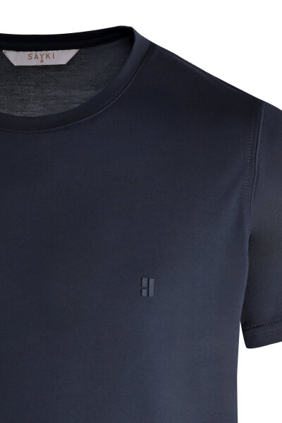 Antrasit Regular Fit Bisiklet Yaka Tişört - 2