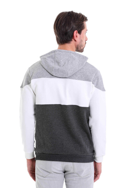 Antrasit Regular Fit Pamuklu Kapüşonlu Kanguru Cepli Sweatshirt - 6