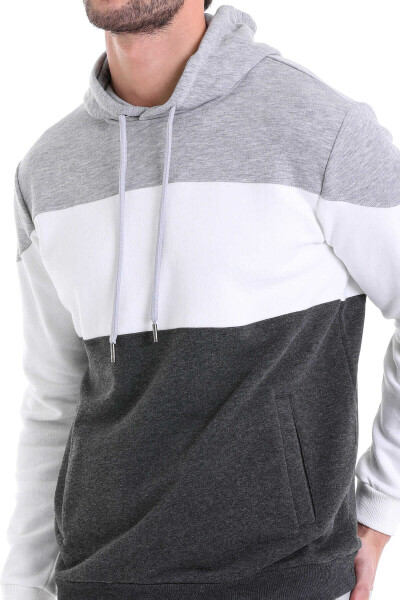 Antrasit Regular Fit Pamuklu Kapüşonlu Kanguru Cepli Sweatshirt - 7