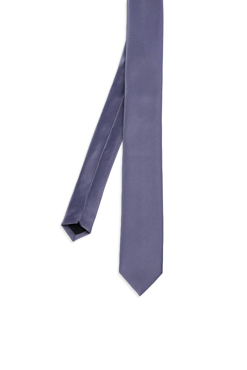 Antrasit Saten Kravat Mendil Set - Hatem Saykı (1)