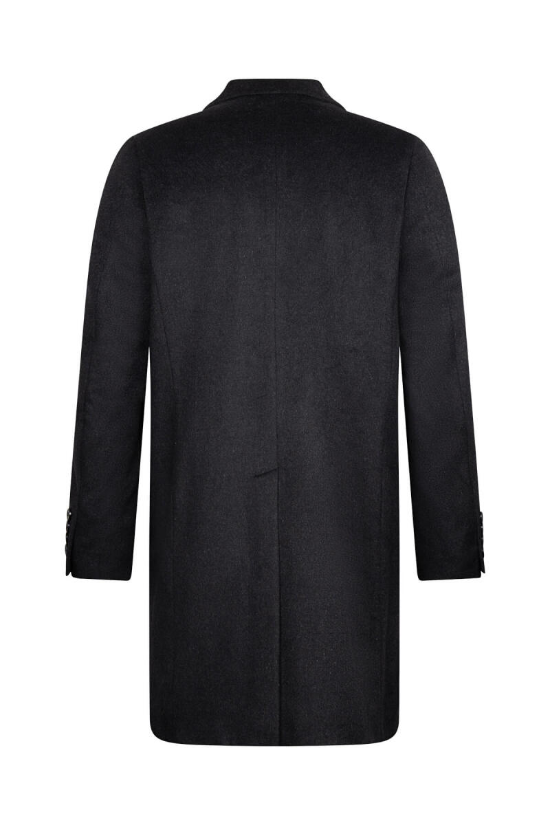 Antrasit Slim Fit Ceket Yaka Yünlü Kaşe Palto - Hatem Saykı (1)