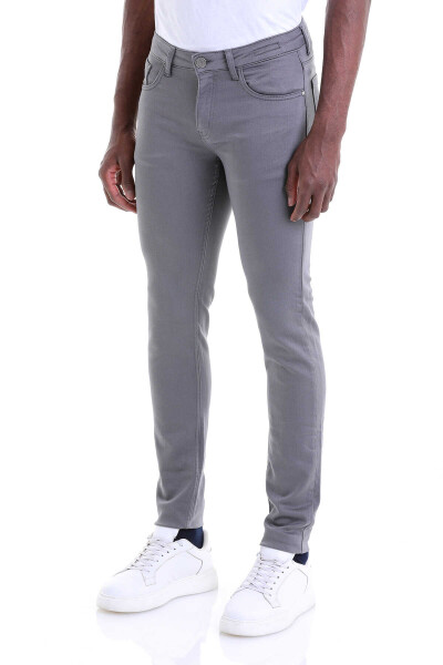 Antrasit Slim Fit Pamuklu 5 Cep Kanvas Pantolon - 3