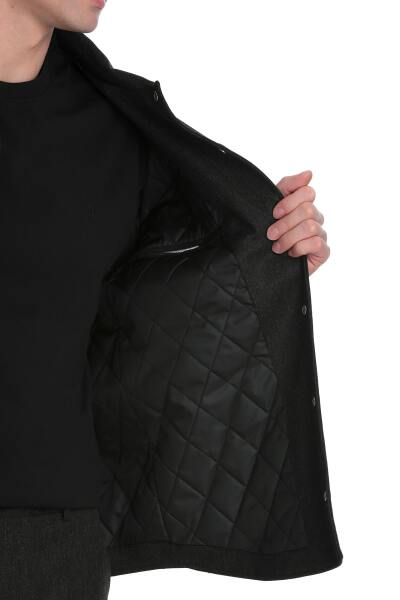 Antrasit Slim Fit Mono Yaka Casual Overshirt Takım - 4