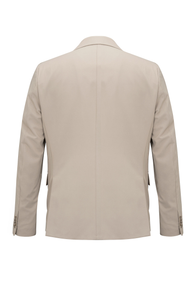 Bej Comfort Fit Mono Yaka Takım Elbise - 3