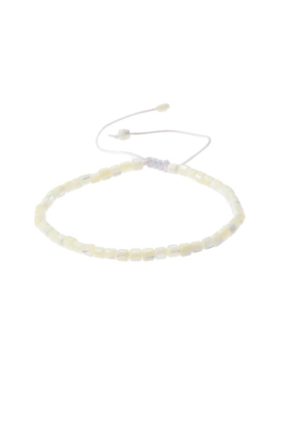 Bej Desenli Hematit Taş Bileklik - 4