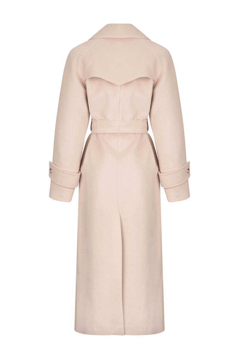 Saykı Woman Bej Dinamik Fit Ceket Yaka Kaşe Yünlü Manto - Saykı Woman (1)