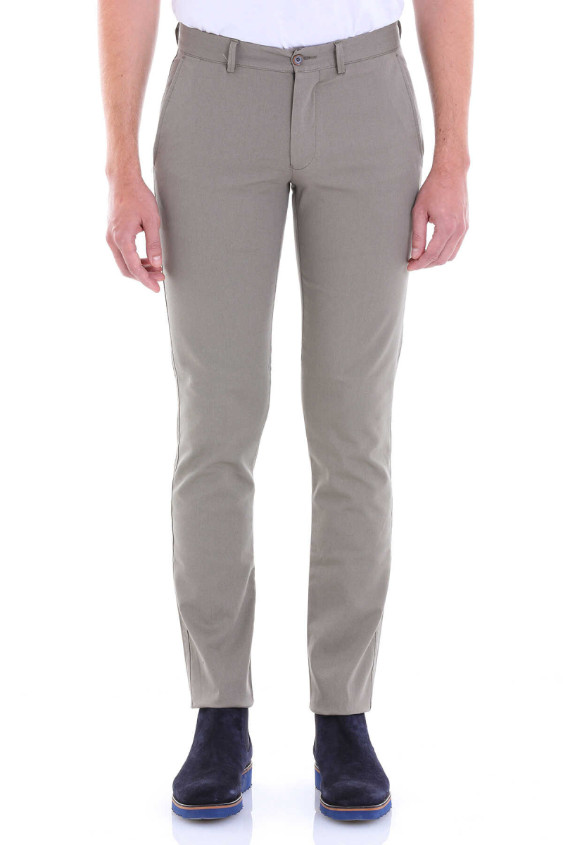 Yeşil Dinamik Fit Desenli Pamuklu Yandan Cep Kanvas Pantolon - Hatem Saykı (1)