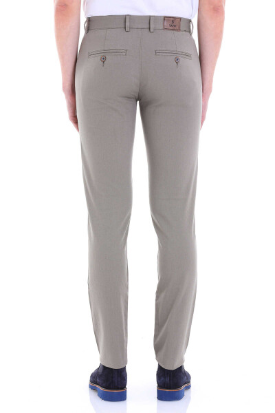 Yeşil Dinamik Fit Desenli Pamuklu Yandan Cep Kanvas Pantolon - 6