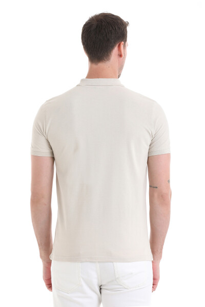 Bej Regular Fit 100% Pamuklu Polo Yaka Tişört - 6