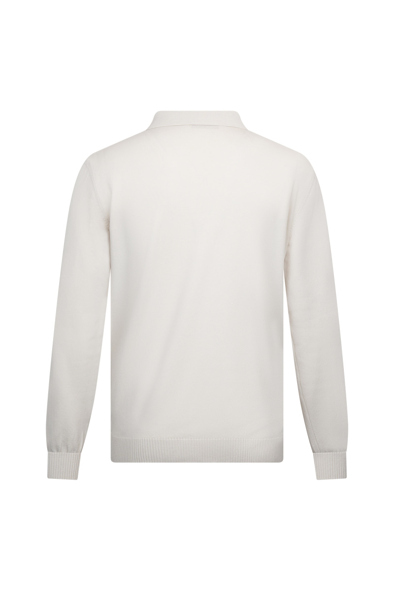 Bej Regular Fit Fermuarlı Polo Yaka Rayon Triko Kazak - Hatem Saykı (1)