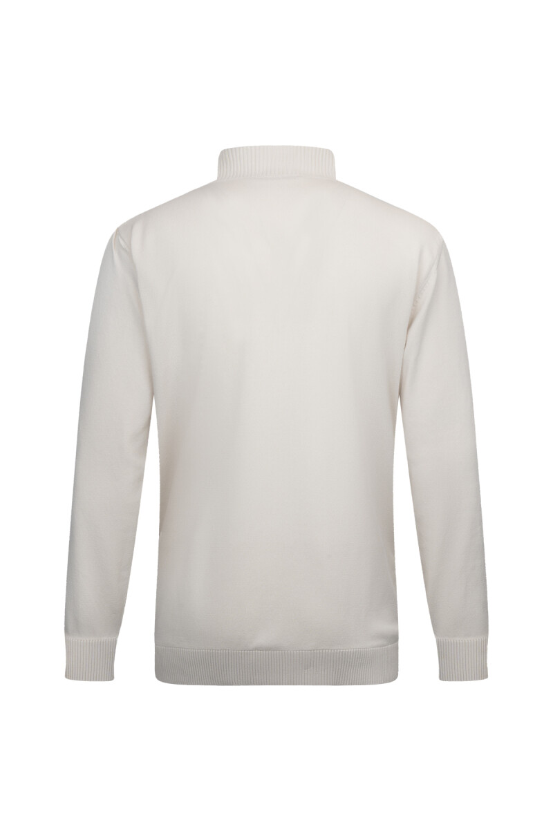 Bej Regular Fit Fermuarlı Yarım Balıkçı Yaka Rayon Kazak - Hatem Saykı (1)