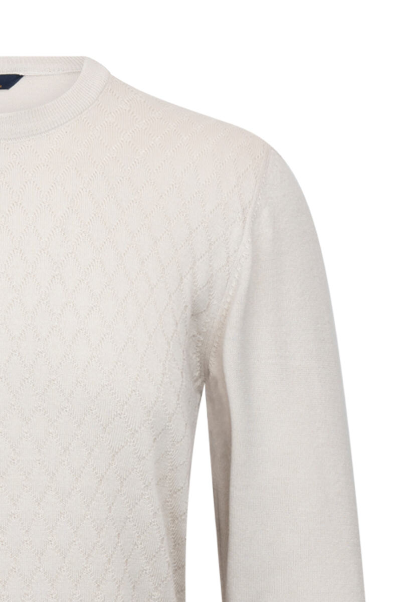 Bej Regular Fit Jakarlı Bisiklet Yaka Yünlü Triko Kazak - Hatemoğlu (1)