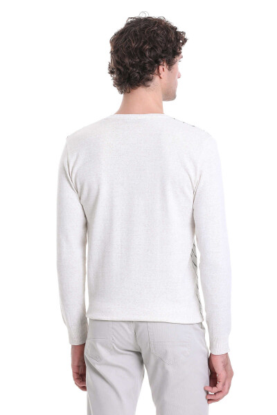 Bej Regular Fit Jakarlı Bisiklet Yaka Yünlü Triko Kazak - 6