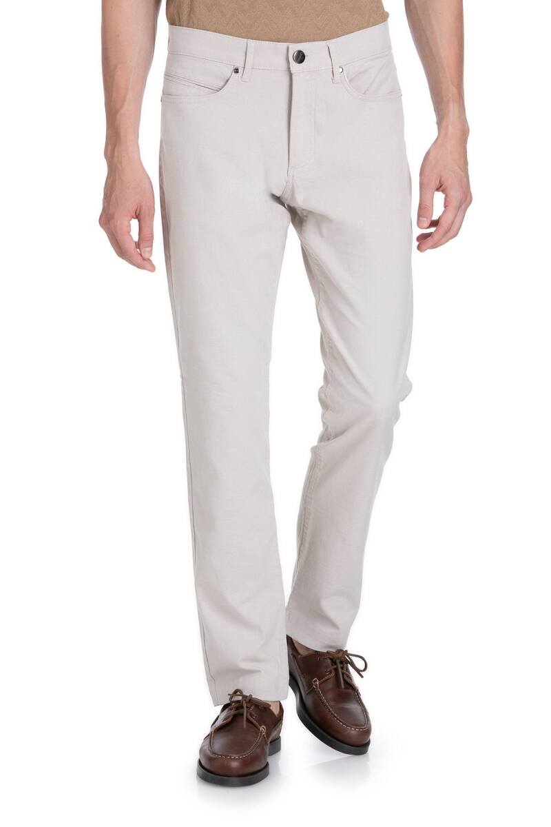 Bej Regular Fit Pamuklu 5 Cep Kanvas Pantolon - Hatemoğlu (1)