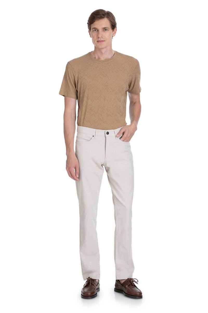 Bej Regular Fit Pamuklu 5 Cep Kanvas Pantolon - Hatemoğlu