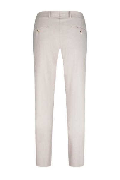 Bej Regular Fit Yandan Cepli Keten Pantolon - 3