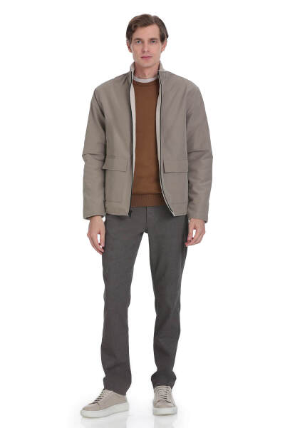 Bej Regular Fit Yarım Balıkçı Yaka Baharlık Mont - 7