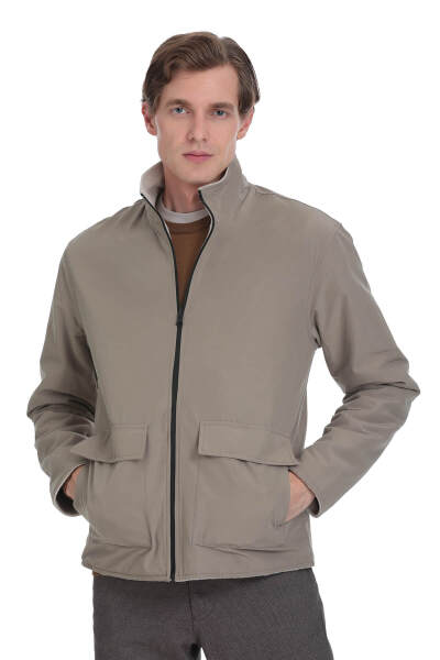 Bej Regular Fit Yarım Balıkçı Yaka Baharlık Mont - 6