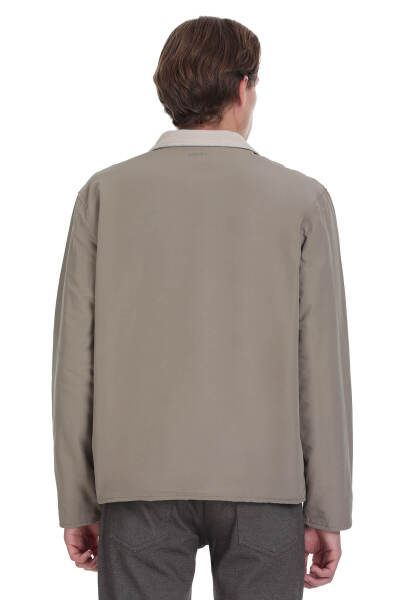 Bej Regular Fit Yarım Balıkçı Yaka Baharlık Mont - 12