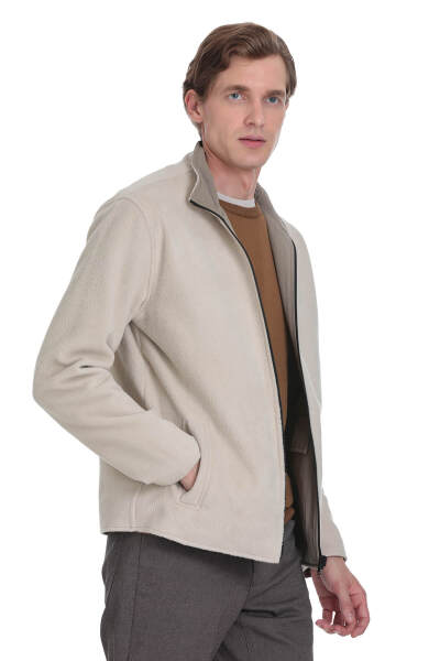 Bej Regular Fit Yarım Balıkçı Yaka Baharlık Mont - 3