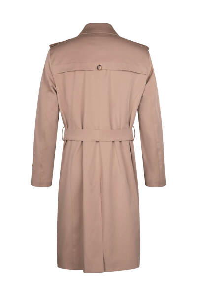 Bej Slim Fit Pamuklu Trençkot - 2