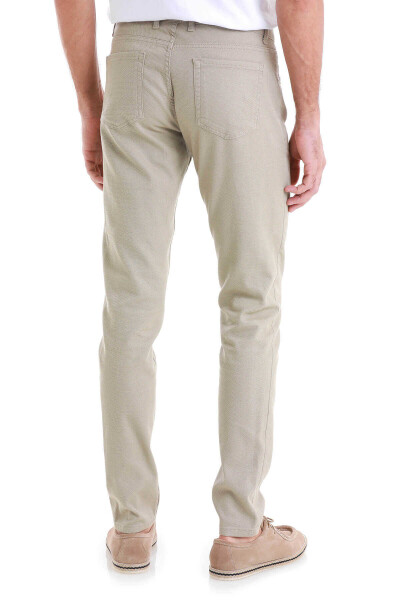 Bej Slim Fit 5 Cep Pamuklu Kanvas Pantolon - 5