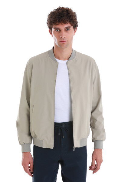 Bej Slim Fit Baharlık Bomber Mont - 1