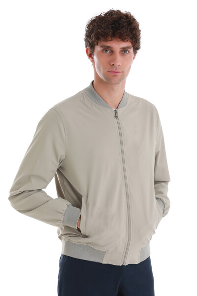 Bej Slim Fit Baharlık Bomber Mont - 4