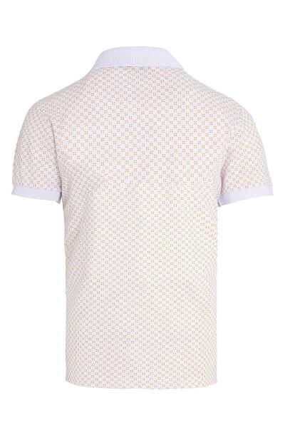 Beyaz Baskılı Polo Yaka Tişört - 2