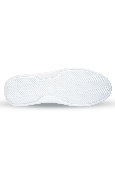 Beyaz Casual Bağcıklı Deri Sneakers - 9