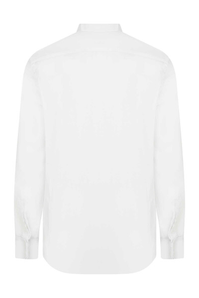 Beyaz Slim Fit Ata Yaka Cerimonia Gömlek - 4
