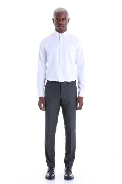 Beyaz Comfort Fit Pamuklu Düğmeli Yaka Uzun Kollu Casual Gömlek - 3