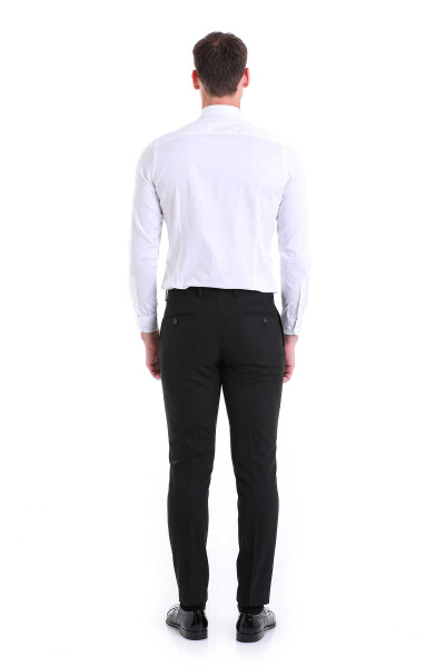 Beyaz Slim Fit 100% Pamuk Slim Yaka Uzun Kollu Klasik Saten Gömlek - 6