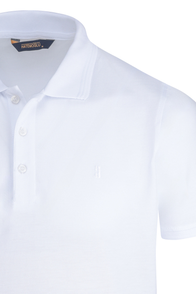 Beyaz Regular Fit 100% Pamuk Polo Yaka Tişört - 2