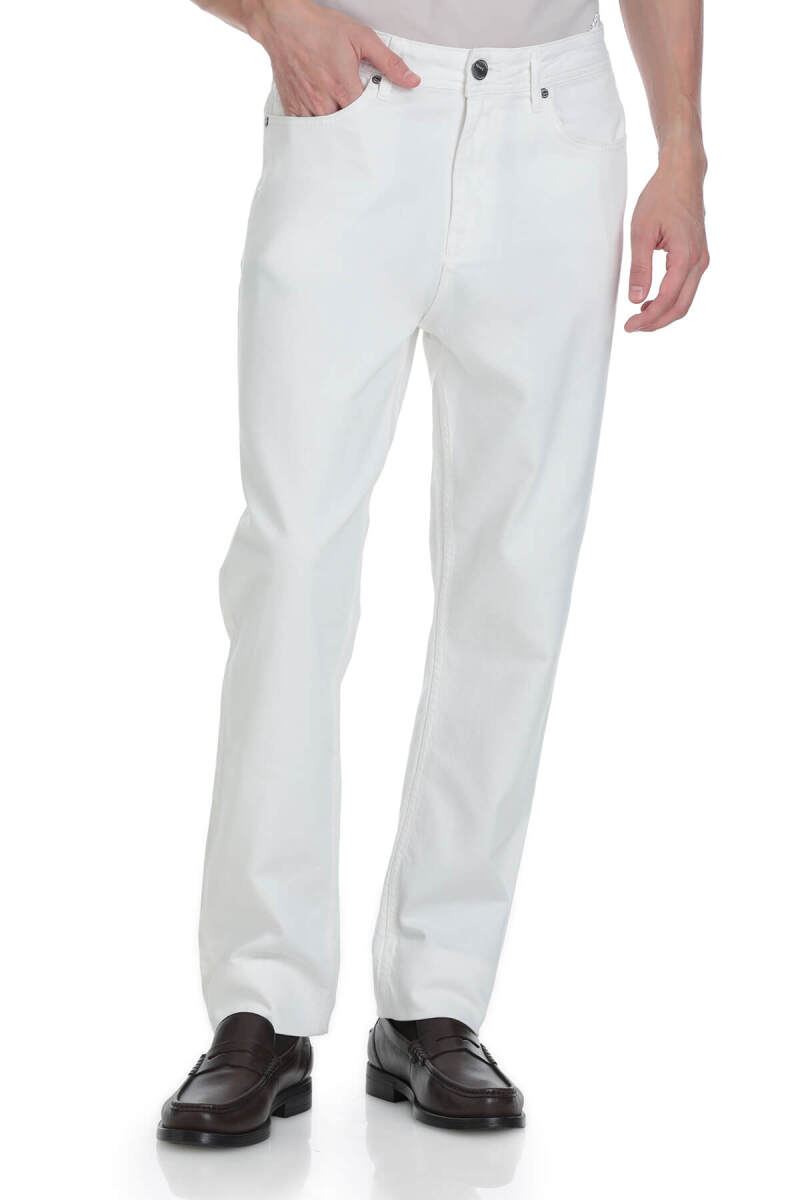 Beyaz Regular Fit 5 Cep 100% Pamuk Kot Pantolon - Saykı (1)
