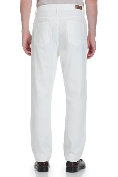 Beyaz Regular Fit 5 Cep 100% Pamuk Kot Pantolon - 6