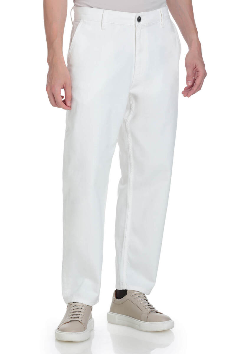 Beyaz Regular Fit 5 Cep 100% Pamuk Kot Pantolon - Saykı (1)