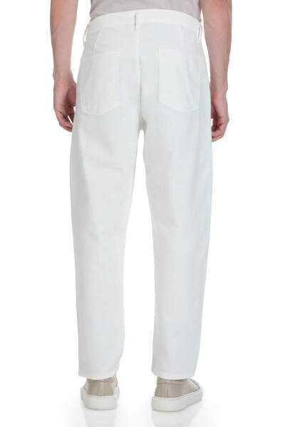 Beyaz Regular Fit 5 Cep 100% Pamuk Kot Pantolon - 6