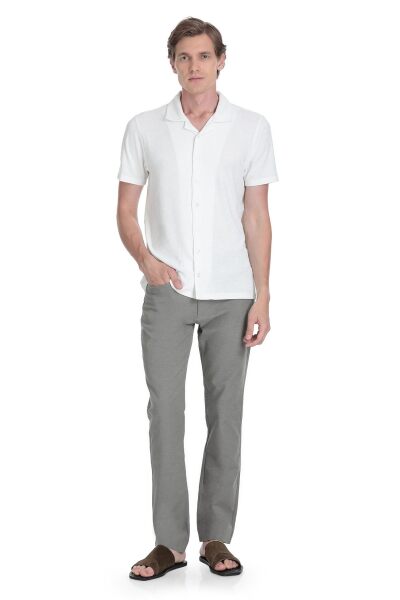 Beyaz Regular Fit Apaş Yaka Gömlek - 2