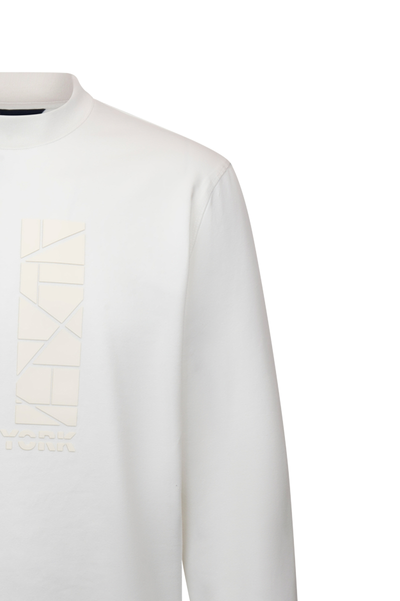 Beyaz Regular Fit Baskılı Pamuklu Bisiklet Yaka Sweatshirt - HTML (1)