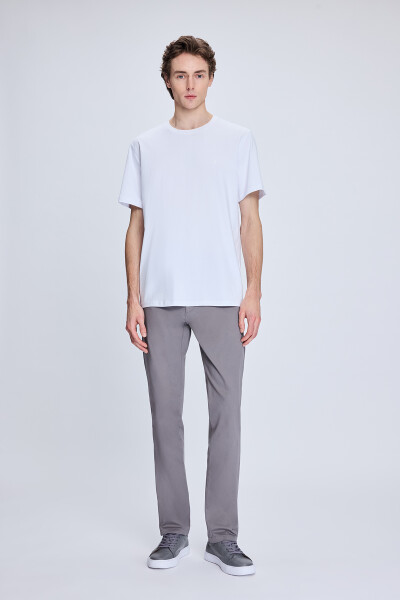 Beyaz Regular Fit Bisiklet Yaka Pamuklu Tişört - 2