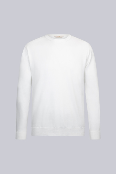 Beyaz Regular Fit Bisiklet Yaka Rayon Triko Kazak 