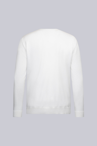 Beyaz Regular Fit Bisiklet Yaka Rayon Triko Kazak - 2