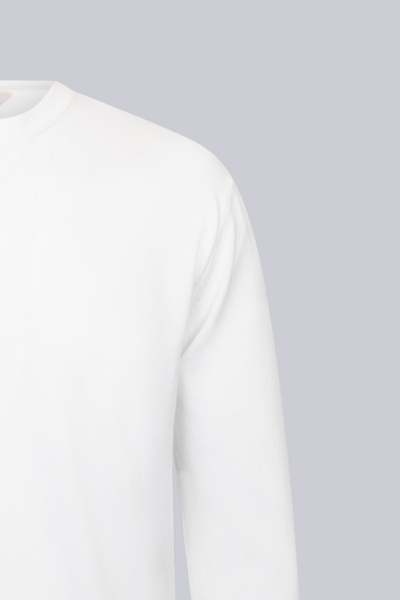 Beyaz Regular Fit Bisiklet Yaka Rayon Triko Kazak - 3