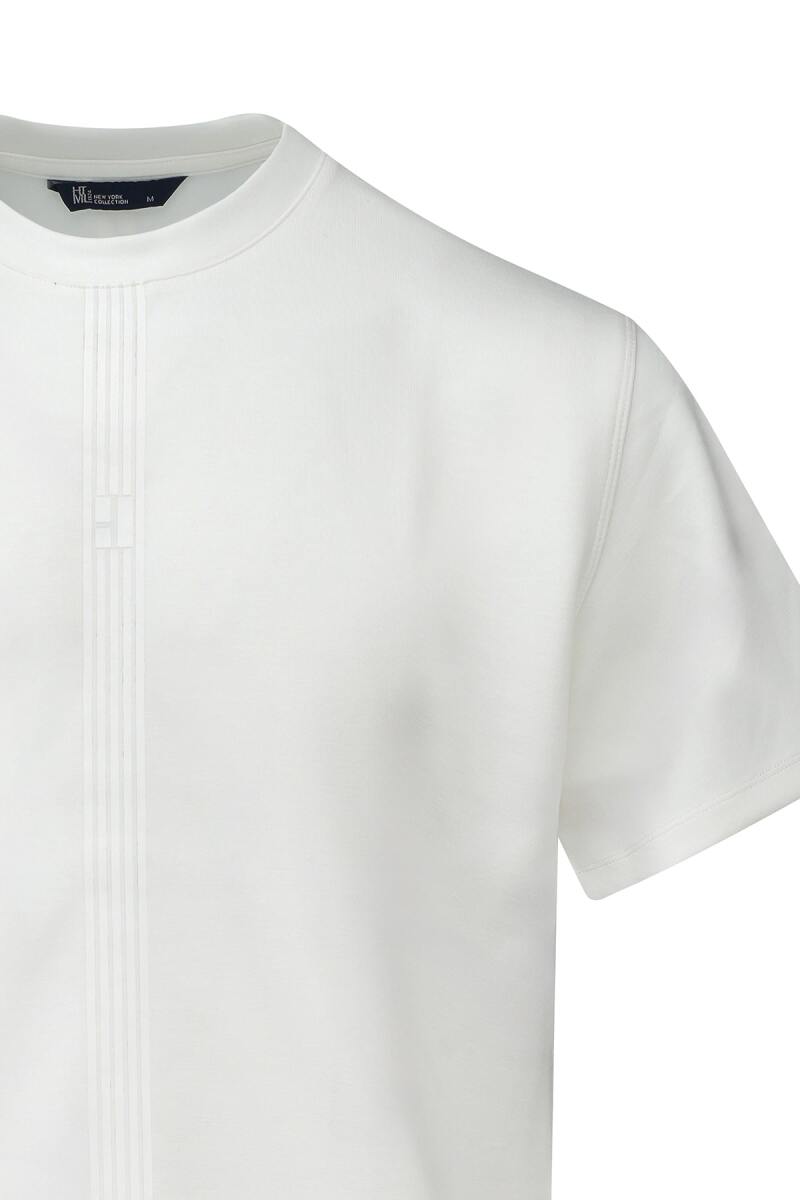 Beyaz Regular Fit Bisiklet Yaka Tişört - HTML (1)