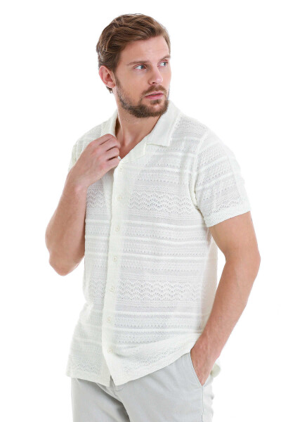 Beyaz Regular Fit Polo Yaka Tişört - 3