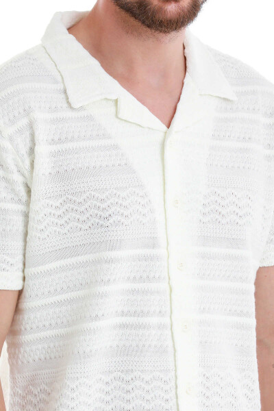 Beyaz Regular Fit Polo Yaka Tişört - 5